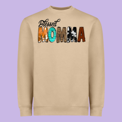 Blessed Momma Heavyweight Sweatshirt Designed By Cowcowdesign