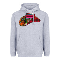 Heather Grey Christmas Cowboy Heavyweight Hoodie - CowhideDigitalArt