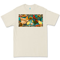 Bone Chicken rooster and chicks with leopard Premium Tee - RanaPortraitStore
