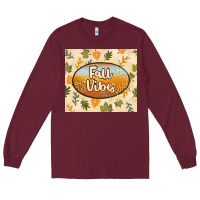 Burgundy retro fall vibes Long Sleeve Tee - TumblerDesignByShophia