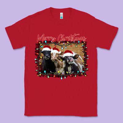Merry Christmas Cows Classic Tee Designed By Bettercallsaul