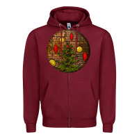 Burgundy christmas Zipper Hoodie - BundleAndBundleShop