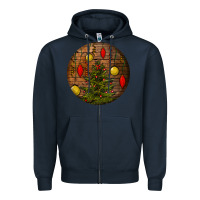 Navy christmas Zipper Hoodie - BundleAndBundleShop