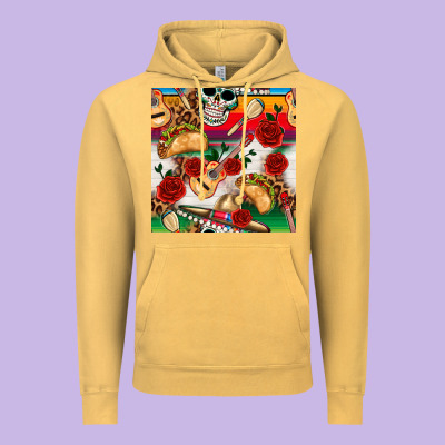 Mexican  Seamless Pattern Vintage Hoodie Designed By Texasbilliewilder