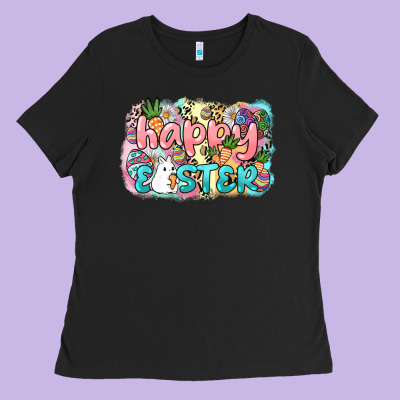 Happy Easter Ladies Tee Designed By Nancycooperartshop