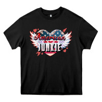 Black American junkie Heavy Core Tee - NancyCooperArtShop