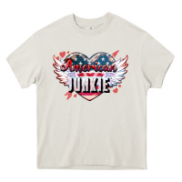 Cream American junkie Heavy Core Tee - NancyCooperArtShop