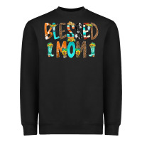 Black Blessed Mom Heavyweight Sweatshirt - CowCowDesign