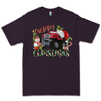 Plum Merry Christmas Monster Truck Premium Tee - MaliasSmallBusiness