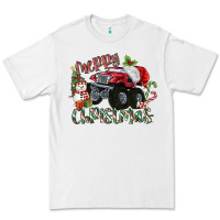 White Merry Christmas Monster Truck Premium Tee - MaliasSmallBusiness