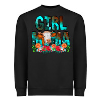 Black Girl Mama Flowers Cow Heavyweight Sweatshirt - CowCowDesign