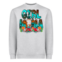 Girl Mama Flowers Cow Heavyweight Sweatshirt | Teevron
