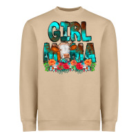 Mushroom Girl Mama Flowers Cow Heavyweight Sweatshirt - CowCowDesign