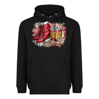 Black Christmas Ice Skating Heavyweight Hoodie - CowhideDigitalArt