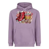 Lavender Christmas Ice Skating Heavyweight Hoodie - CowhideDigitalArt