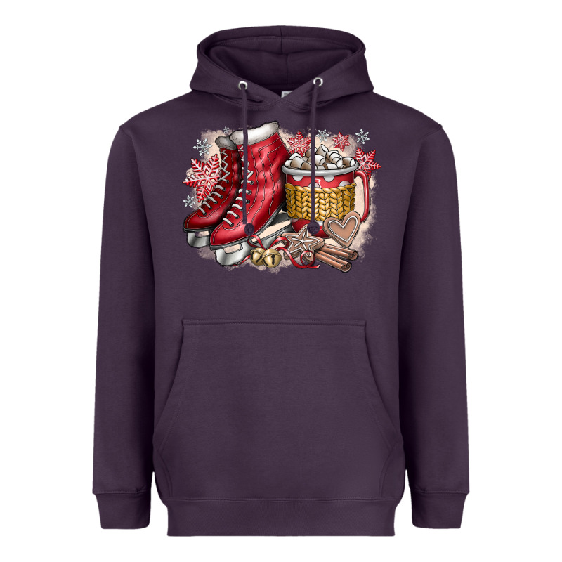 Christmas Ice Skating Heavyweight Hoodie by CowhideDigitalArt | Teevron