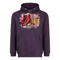 Plum Christmas Ice Skating Heavyweight Hoodie - CowhideDigitalArt