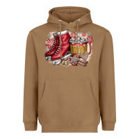 Toasted Coconut Christmas Ice Skating Heavyweight Hoodie - CowhideDigitalArt