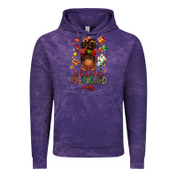 Cloud Purple Santa's Favorite Medicaid Analyst Afro Messy Bun Vintage Hoodie - texasbilliewilder