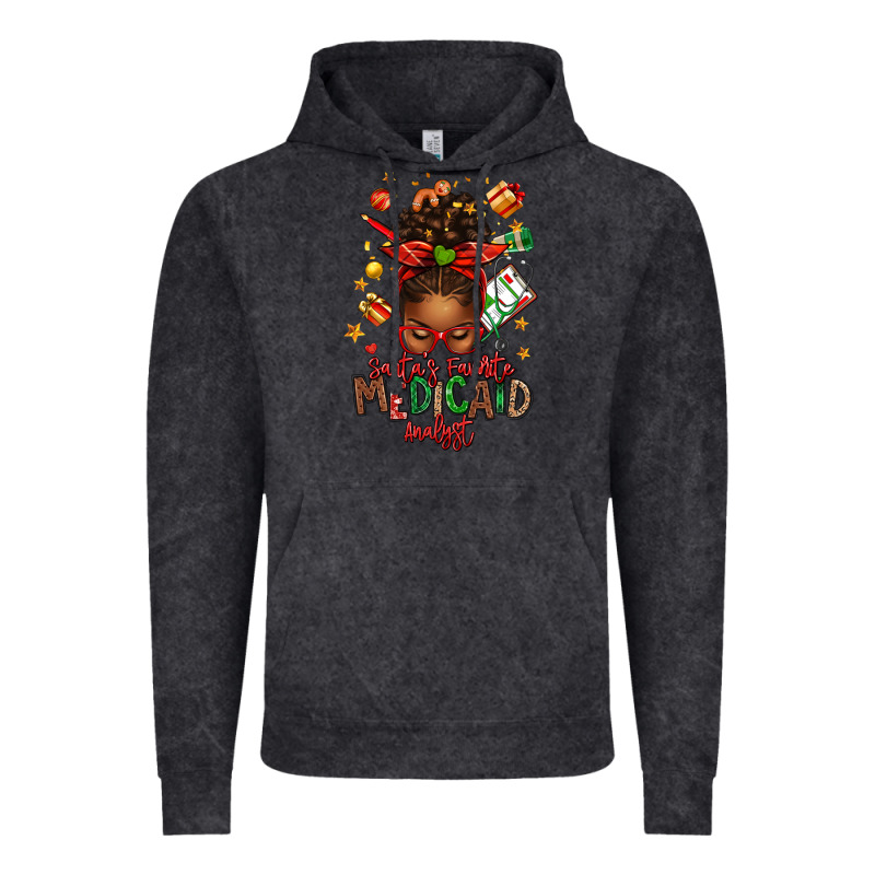 Santa's Favorite Medicaid Analyst Afro Messy Bun Vintage Hoodie by texasbilliewilder | Teevron