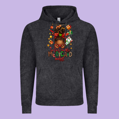 Santa's Favorite Medicaid Analyst Afro Messy Bun Vintage Hoodie Designed By Texasbilliewilder