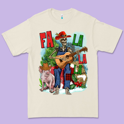 Fa La La La Skeleton Farm Premium Tee Designed By Nancycooperartshop