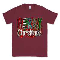 Burgundy Merry Christmas Buffalo Plaid Leopard Classic Tee - Bettercallsaul