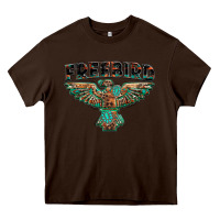 Chocolate Brown aztec free bird Heavy Core Tee - NancyCooperArtShop