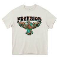Cream aztec free bird Heavy Core Tee - NancyCooperArtShop
