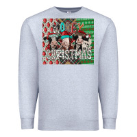 Heather Grey mooey Christmas Premium Sweatshirt - CowhideDigitalArt