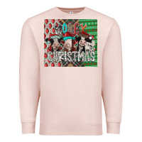 Pale Pink mooey Christmas Premium Sweatshirt - CowhideDigitalArt
