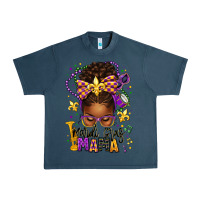 Midnight Navy mardi gras mama afro messy bun Urban Heavy Tee - texasbilliewilder