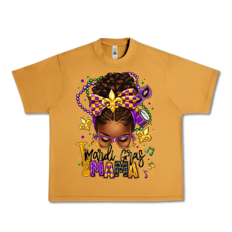 Mardi Gras Mama Afro Messy Bun Urban Heavy Tee by texasbilliewilder | Teevron