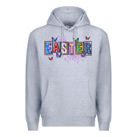 Heather Grey easter with leopard Premium Hoodie - FaDigitalArtStudio