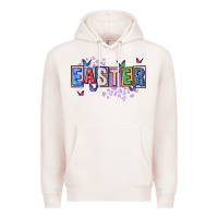 Pale Pink easter with leopard Premium Hoodie - FaDigitalArtStudio