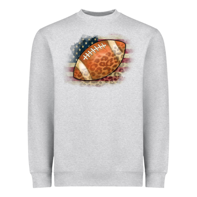American Flag Football Leopard Heavyweight Sweatshirt by CowCowDesign | Teevron