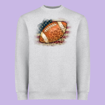 American Flag Football Leopard Heavyweight Sweatshirt Designed By Cowcowdesign