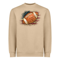 Mushroom American Flag Football Leopard Heavyweight Sweatshirt - CowCowDesign
