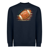 Navy American Flag Football Leopard Heavyweight Sweatshirt - CowCowDesign