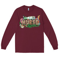 Burgundy Easter egg Nurse bunny Easter Day Long Sleeve Tee - HowdyJamesFarm