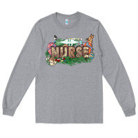 Heather Grey Easter egg Nurse bunny Easter Day Long Sleeve Tee - HowdyJamesFarm