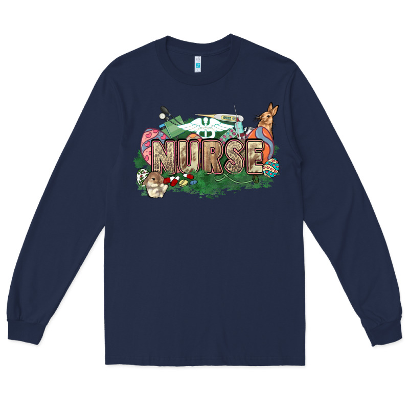Easter Egg Nurse Bunny Easter Day Long Sleeve Tee by HowdyJamesFarm | Teevron