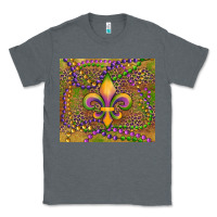 Charcoal Heather mardi gras fleur de lis Classic Tee - RanaPortraitStore