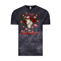 Cloud Black be my valentine bull skull Vintage Tee - RanaPortraitStore