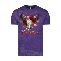 Cloud Purple be my valentine bull skull Vintage Tee - RanaPortraitStore