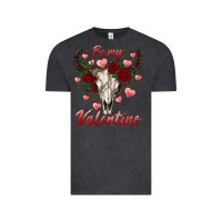 Vintage Black be my valentine bull skull Vintage Tee - RanaPortraitStore