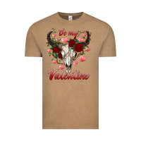 Vintage Coffee be my valentine bull skull Vintage Tee - RanaPortraitStore