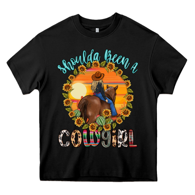 Shoulda Been A Cowgirl Heavy Core Tee by MaliasSmallBusiness | Teevron