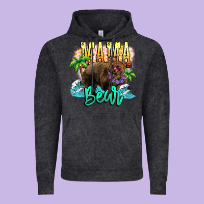 Mama Bear Summer Vintage Hoodie Designed By Nancycooperartshop