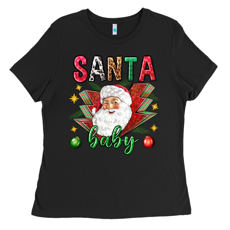 Santa Baby Christmas Ladies Tee by NancyCooperArtShop | Teevron